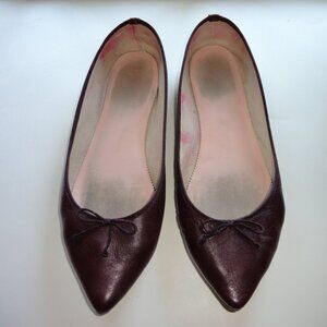 J. Crew Flats Gemma Tie Ballet Vintage Burgundy 12M Well Loved
